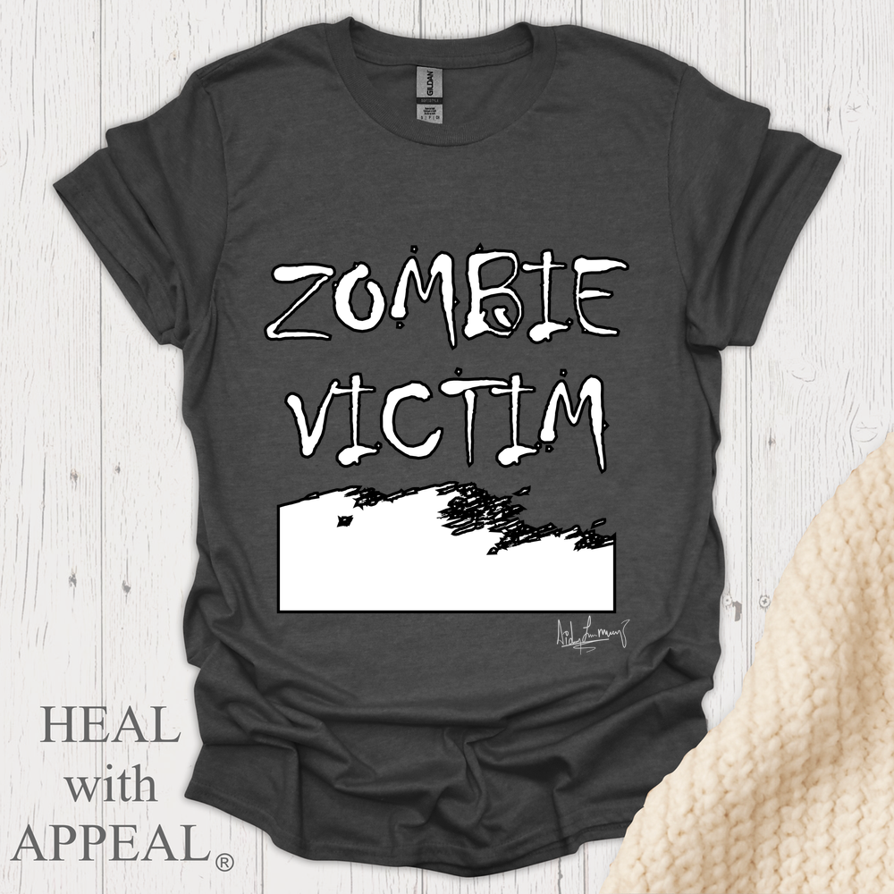 Zombie Victim V2 Tshirt - Dark Heather