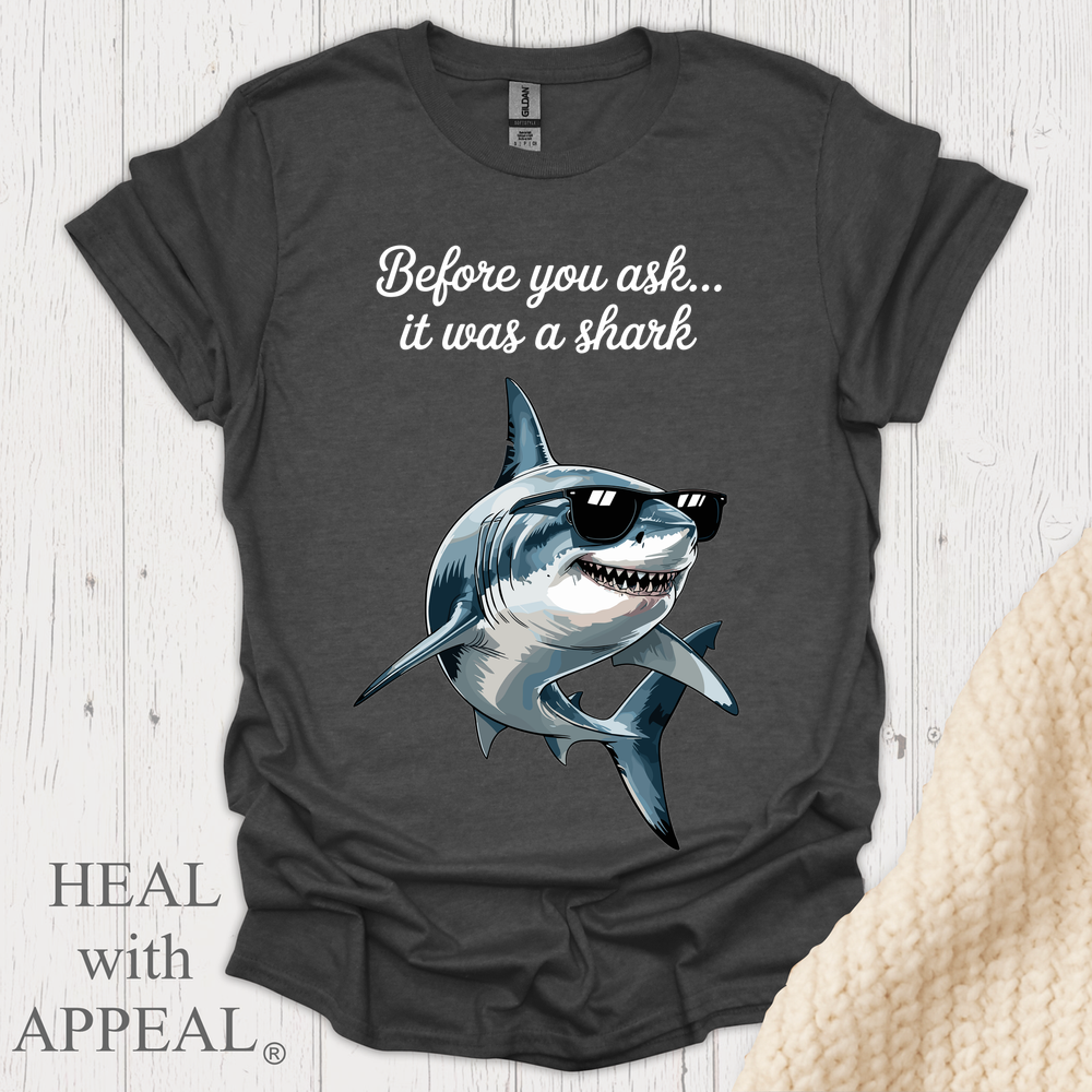 Shark Tee V1b - Dark Heather