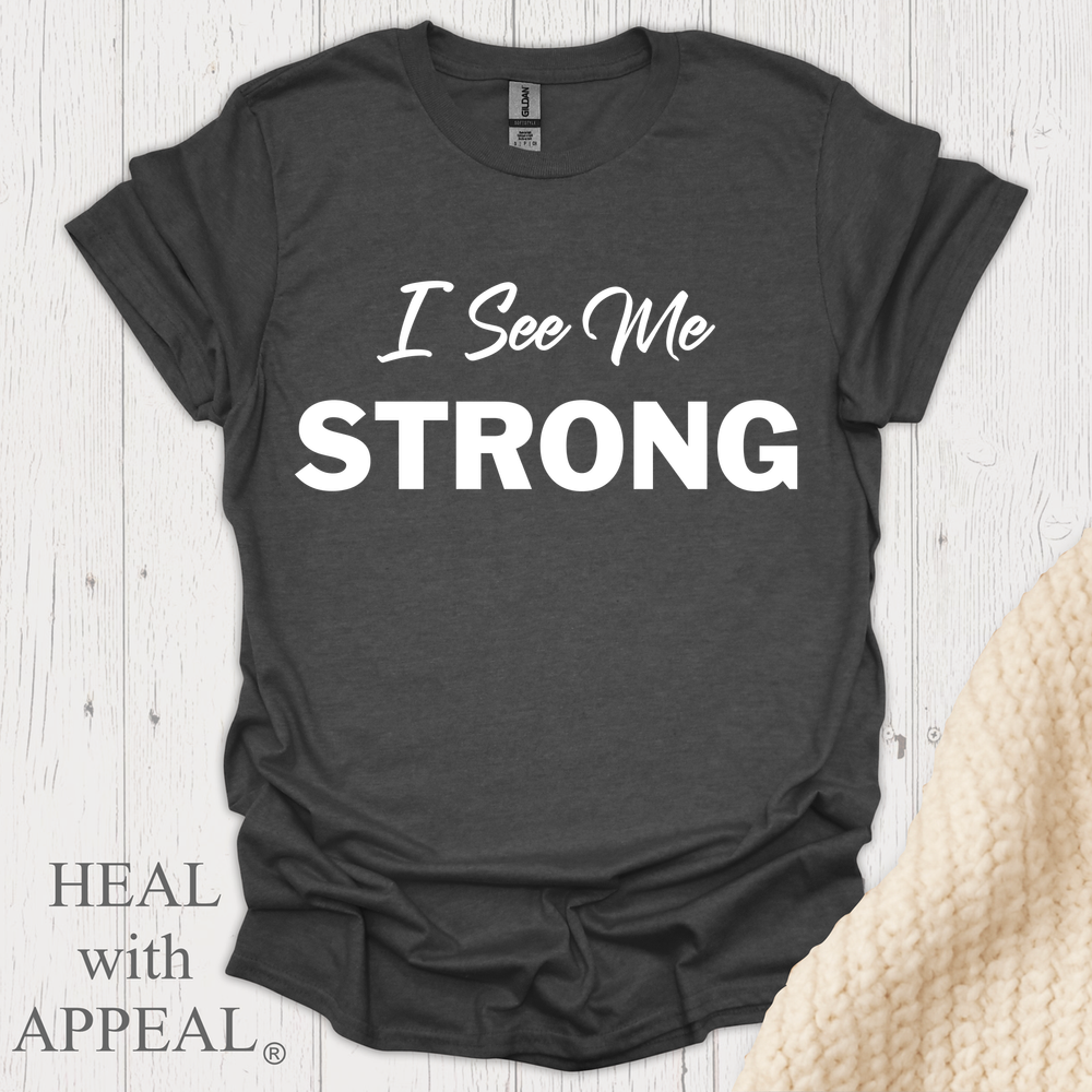 I See Me Strong V1 Blk Print - Dark Heather