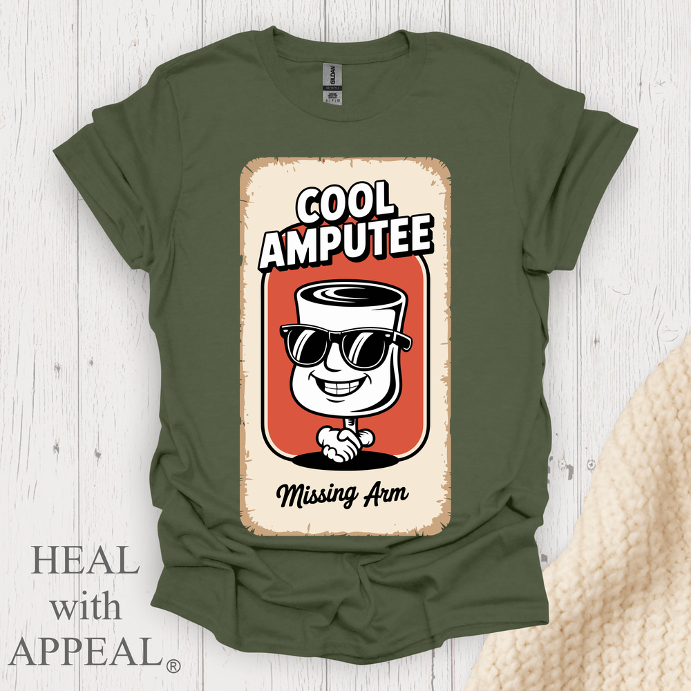 Arm Amputee Missing Left Arm V1 - Heather Military Green