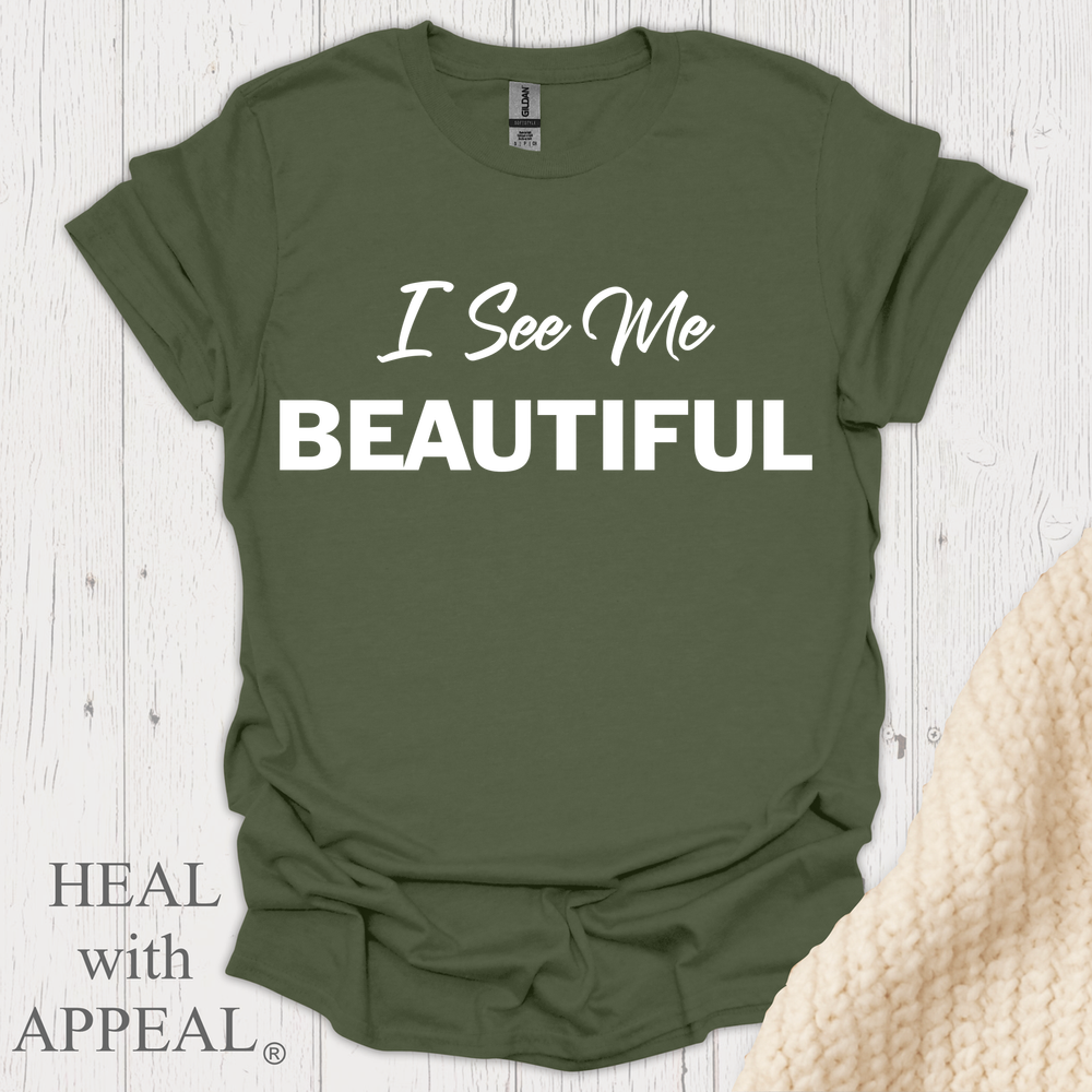 I See Me Beautiful V1 Blk Print - Military Green
