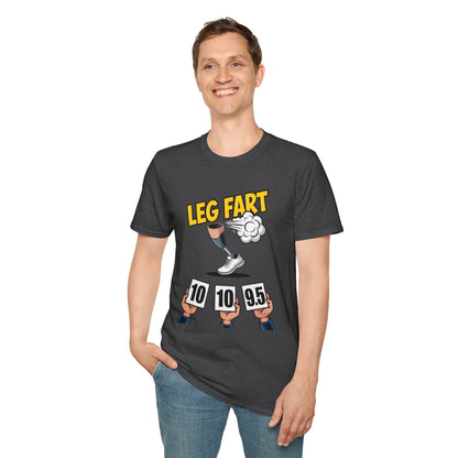 Prosthetic Leg Fart Scoreboard T-Shirt | Funny Amputee Sports Judging Graphic Tee