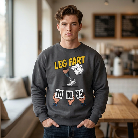Prosthetic Leg Fart Scoreboard sweatshirt | Funny Amputee Novelty Crewneck