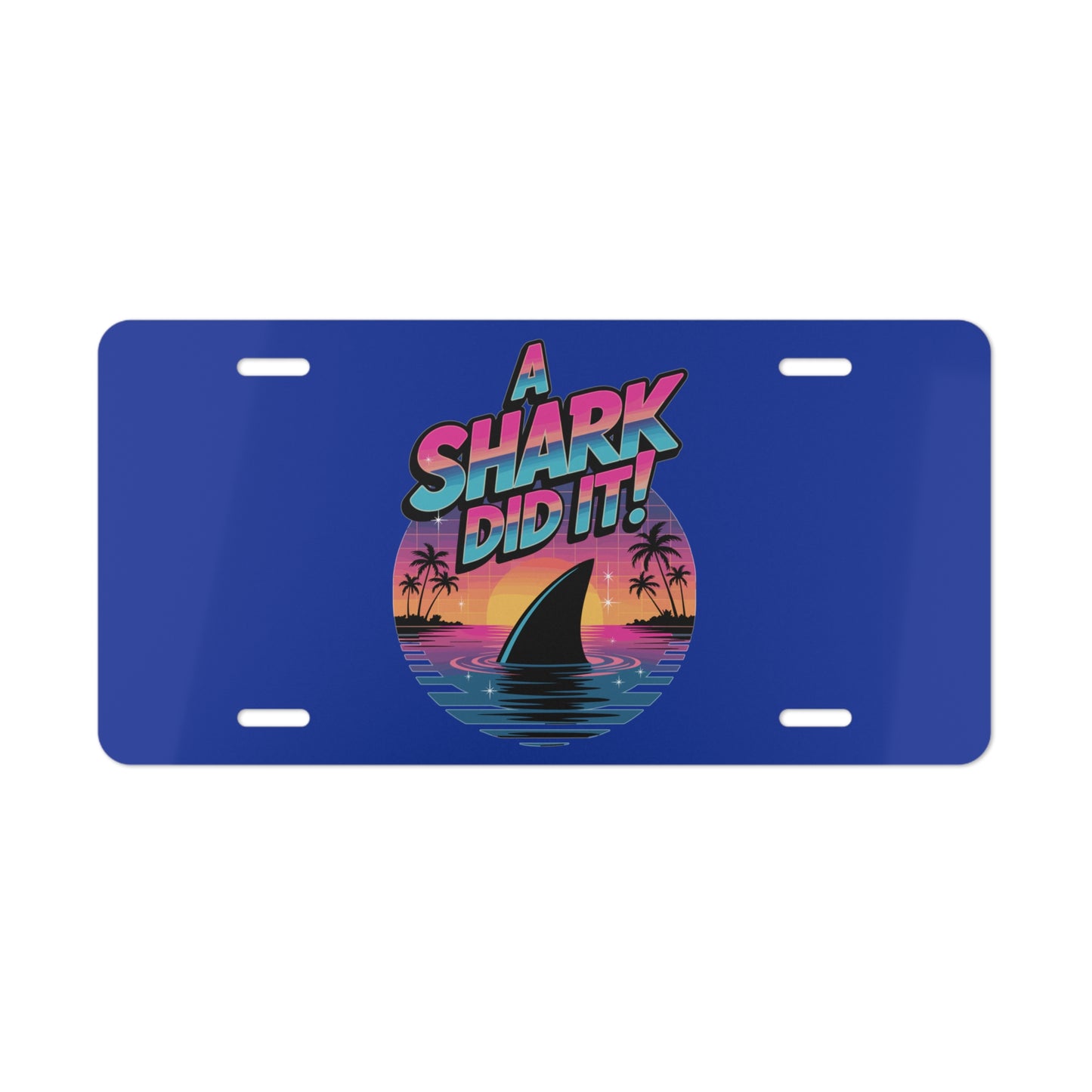 Funny Amputee Wheelchair License Plate – A Shark Did It Design – Prosthetic Humor Plate for Car, Scooter, or Chair