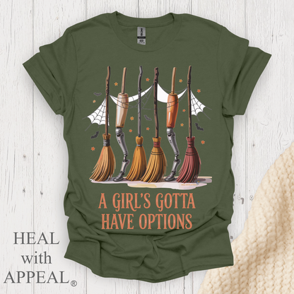 A Girls Gotta Have Options V2 - Heather Military Green